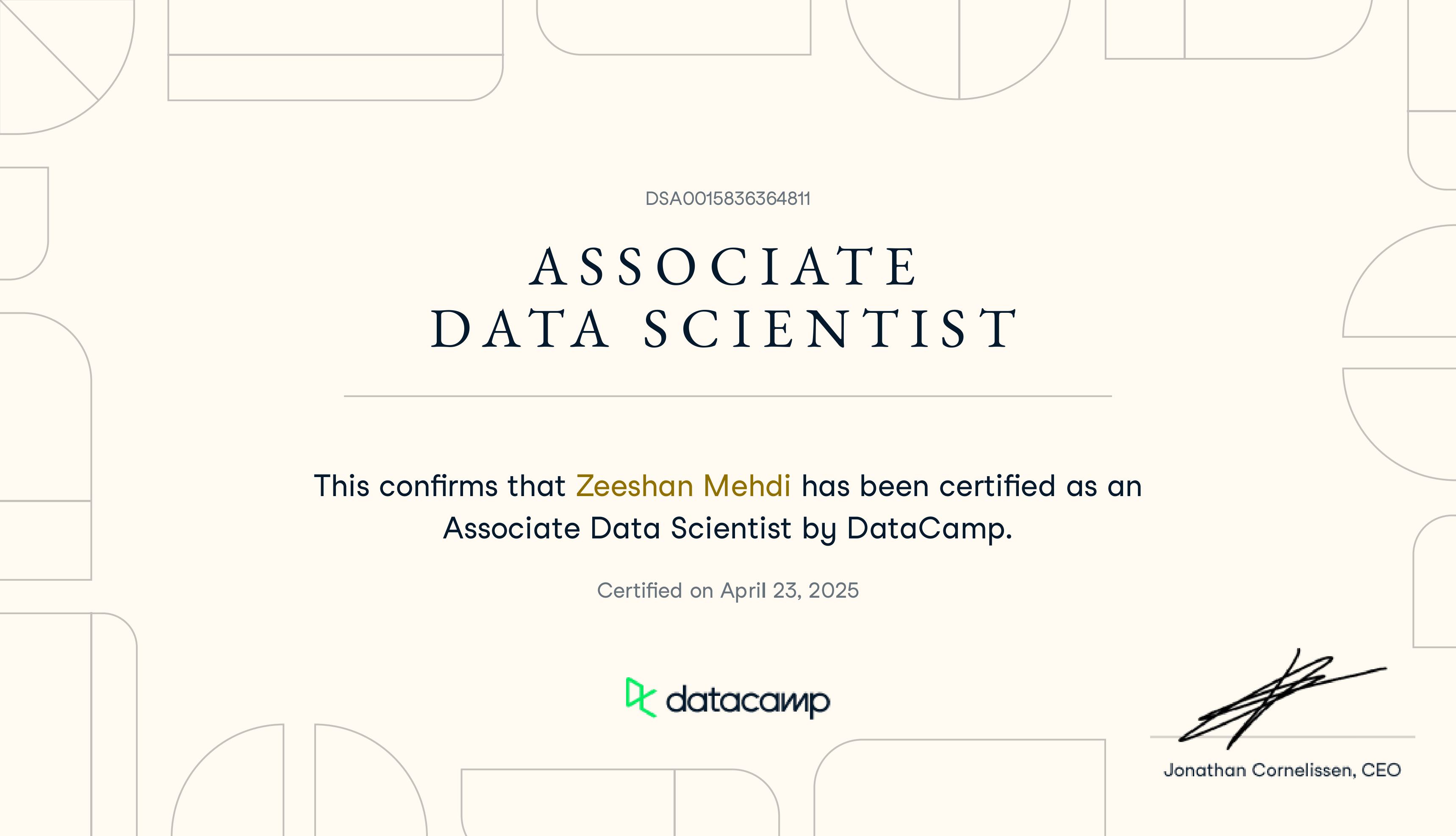 Associate Data Scientist - DataCamp